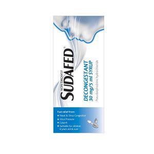 Sudafed Non-Drowsy Decongestant 30mg/5ml Syrup 100ml (Pseudoephedrine)