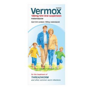 Vermox 100mg/5ml Oral Suspension 30ml (Mebendazole)