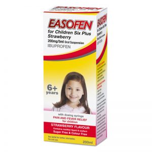 Easofen for Children Six Plus Strawberry 200mg/5ml Oral Suspension 200ml (Ibuprofen)