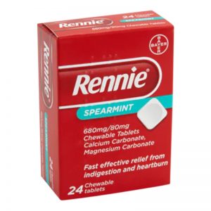 Rennie Spearmint 680mg / 80mg Chewable tablets 24