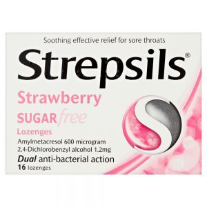 Strepsils Strawberry Sugar Free 16 Lozenges