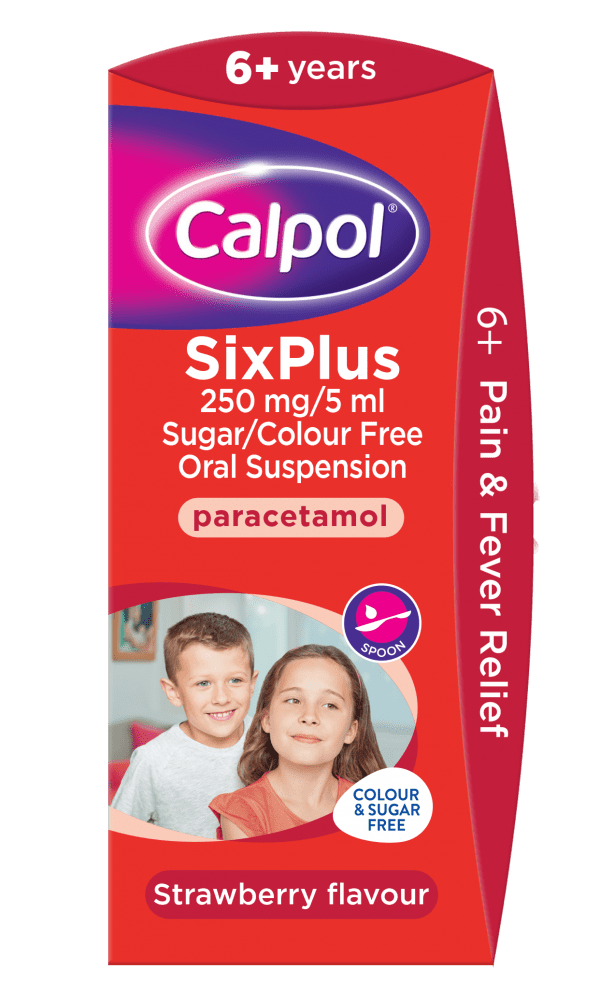 Calpol Six Plus 250mg/5ml Sugar/Colour Free Oral Suspension