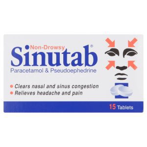 Sinutab Non-Drowsy Tabs 15 (Paracetamol/Pseudoephedrine)