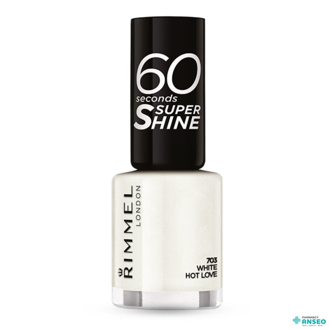 Rimmel 60 Seconds Super Shine Nail Polish White Hot Love 703 - Pharmacy ...