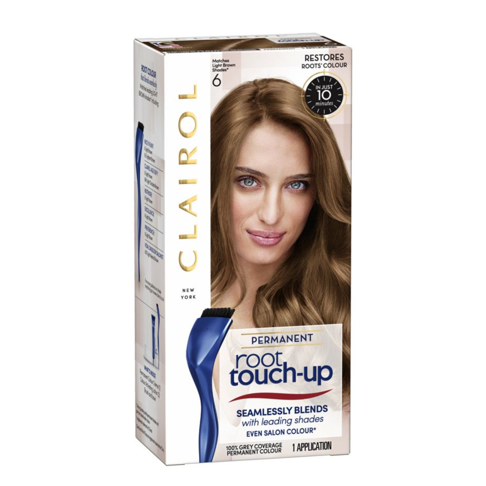 Clairol Root Touch-Up Permanent Hair Dye 6 Light Brown 30ml - Ireland Clairol Root Touch-Up Permanent Hair Dye 6 Light Brown 30ml - Ireland