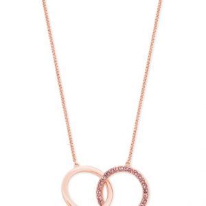 Tipperary Crystal Infinity Rings Pink Pendant - Rose Gold
