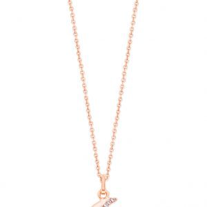 Tipperary Crystal Half Moon Pendant - Rose Gold