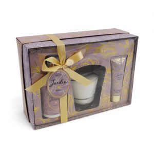 Tipperary Crystal Jardin Lavender Candle And Hand Cream Tube & Pump Gift Set