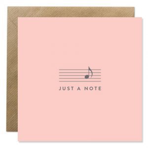 Bold Bunny Just A Note Blush Pink Card