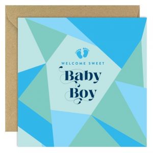 Bold Bunny Welcome Sweet Baby Boy Card