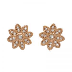 Tipperary Crystal Rose Gold Flower Earrings